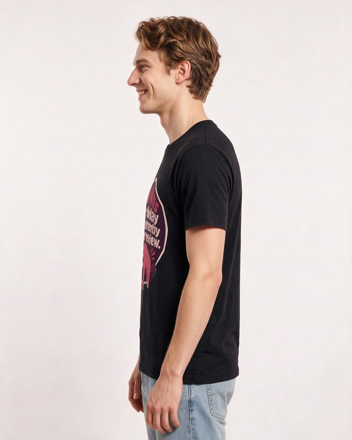 Graphic Men's Black T-Shirt - My plans for the day are currently under product image 2