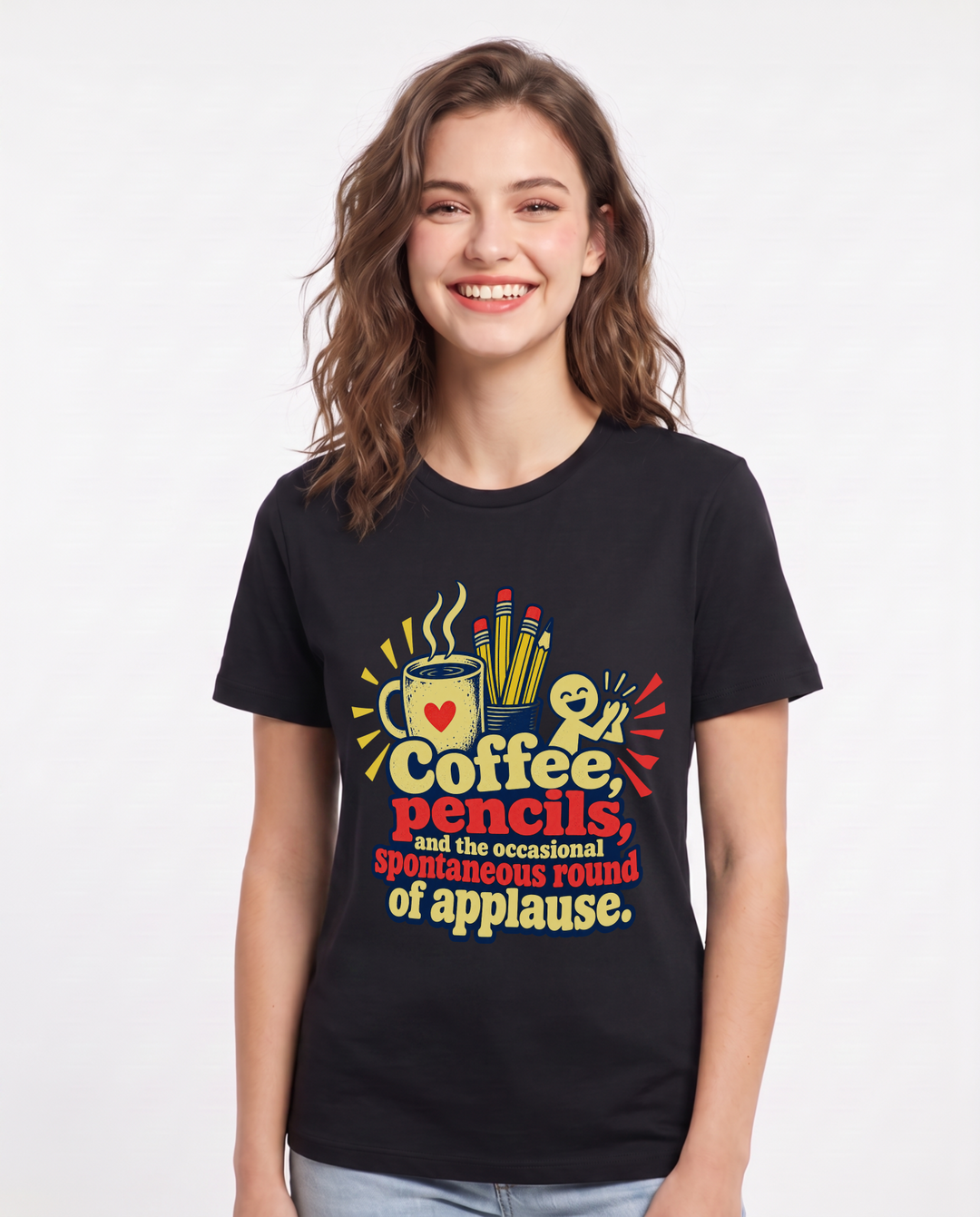 Teacher Black T-Shirt for Women – Everyday Expression Graphic Tee product image 3
