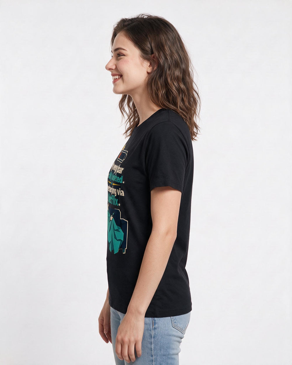 Funny Gaming Women's Black T-Shirt – My energy bar is fully depleted. product image 2