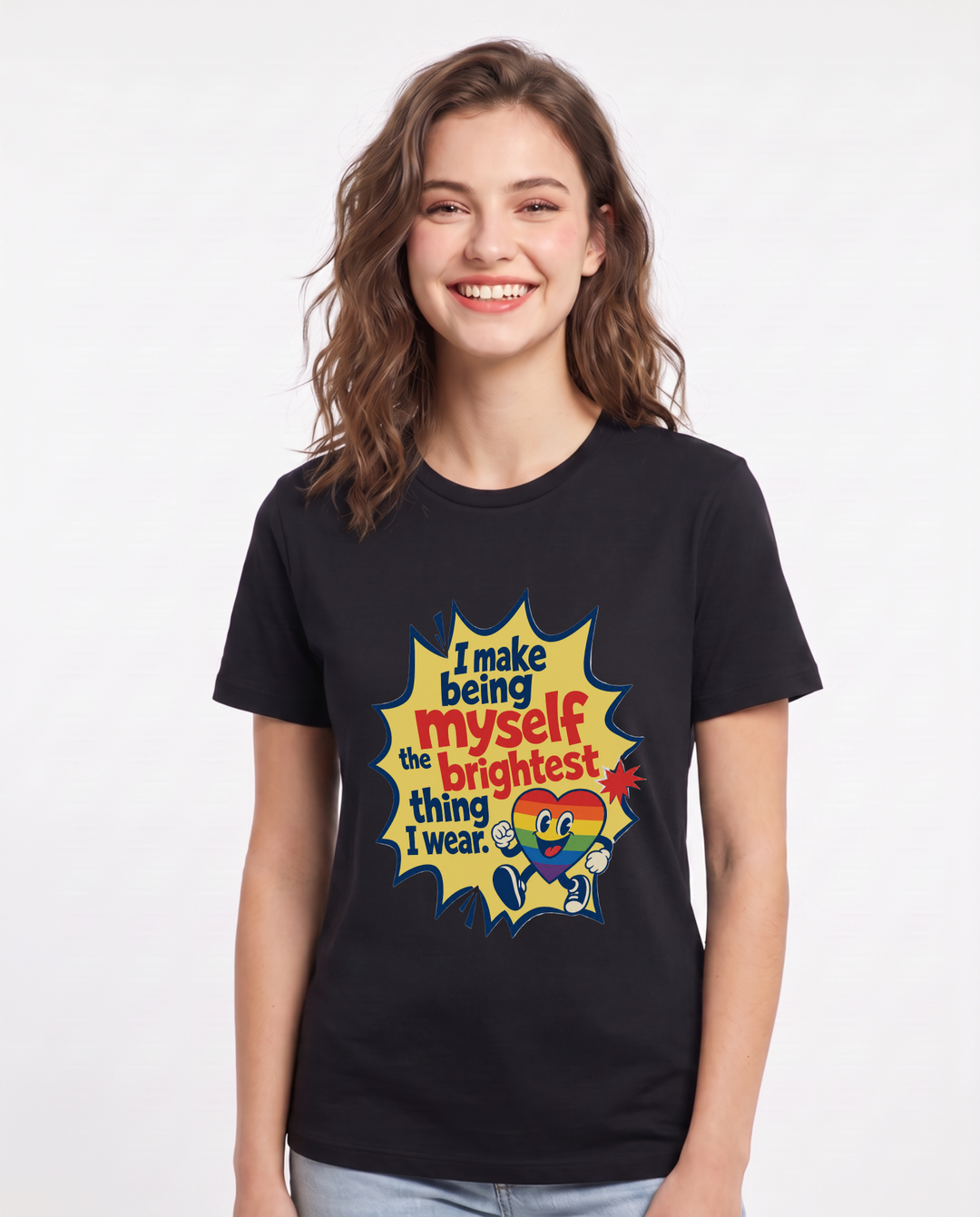 I make being myself the brightest thing I wear. - Women's Black T-Shirt product image 2