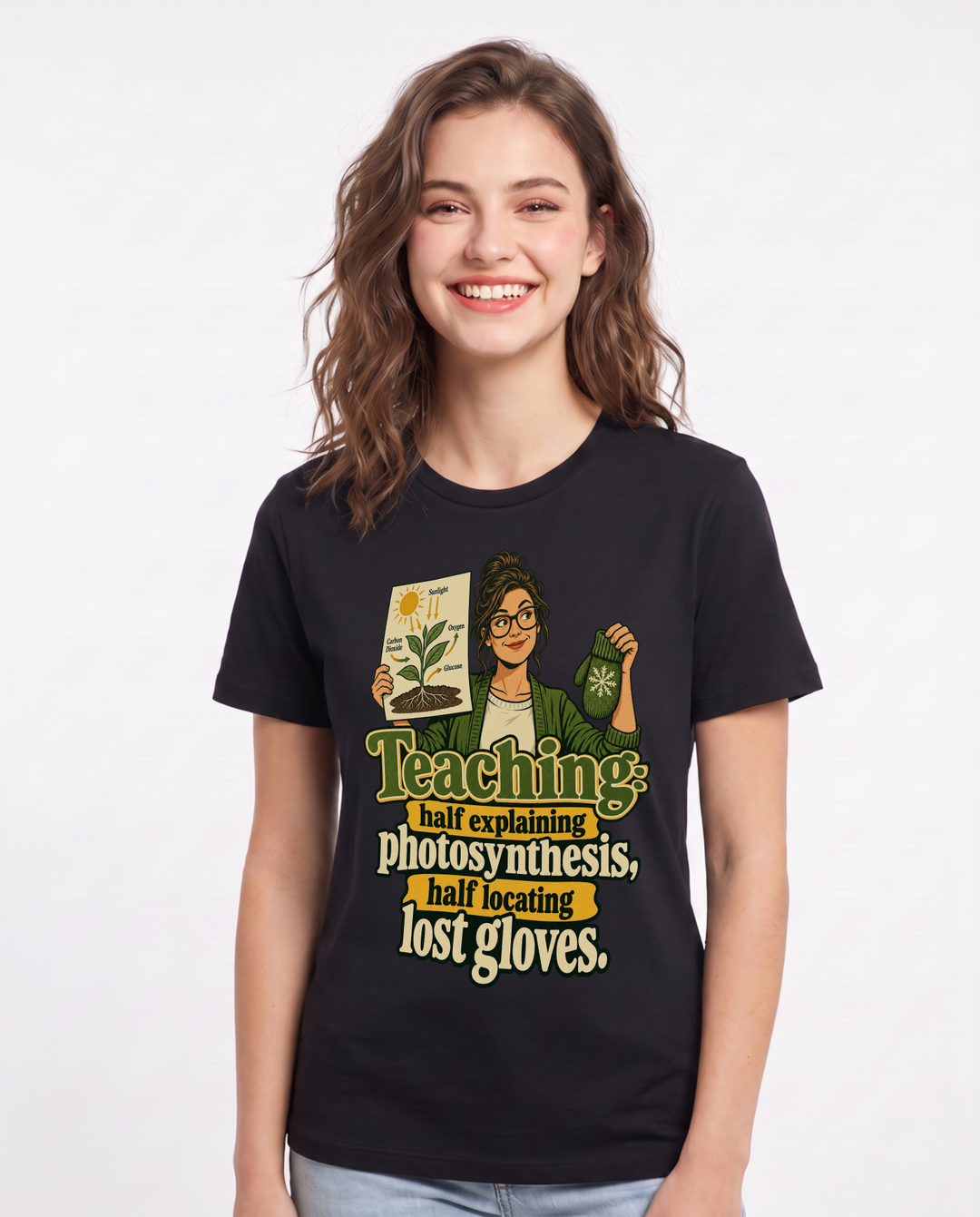 Teacher Black T-Shirt for Women – Everyday Expression Graphic Tee product image 3
