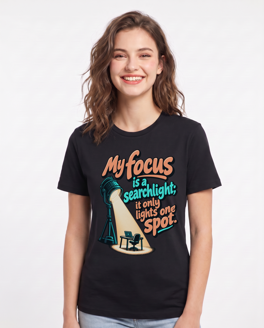 Neurodiversity Black T-Shirt for Women – Everyday Expression Graphic Tee product image 3