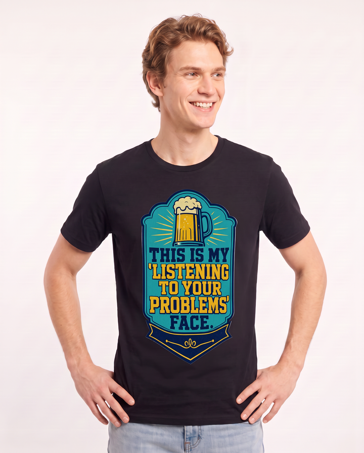 Funny Beer Men's Black T-Shirt - This is my 'listening to your product image 3