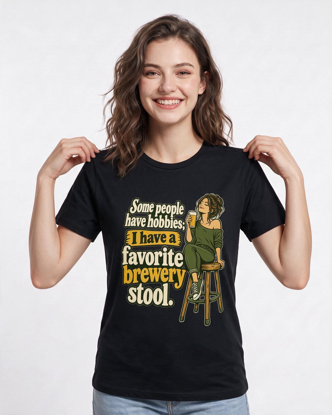 Beer Black T-Shirt for Women – Everyday Expression Graphic Tee product image 1
