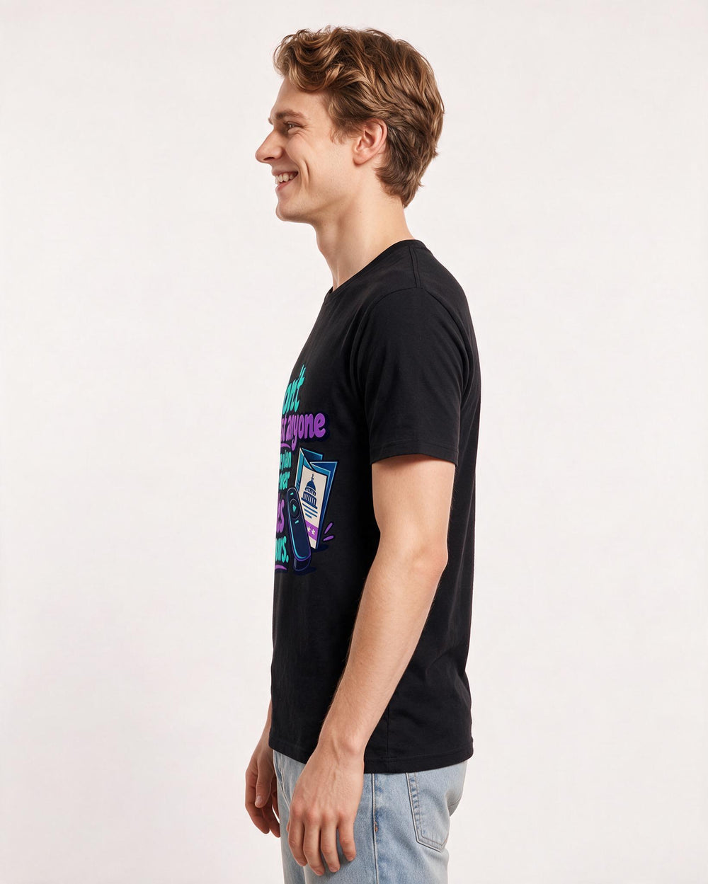 Political Statement Black T-Shirt for Men – Everyday Expression Graphic Tee product image 2