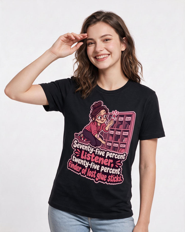 Teacher Black T-Shirt for Women – Everyday Expression Graphic Tee product image 1