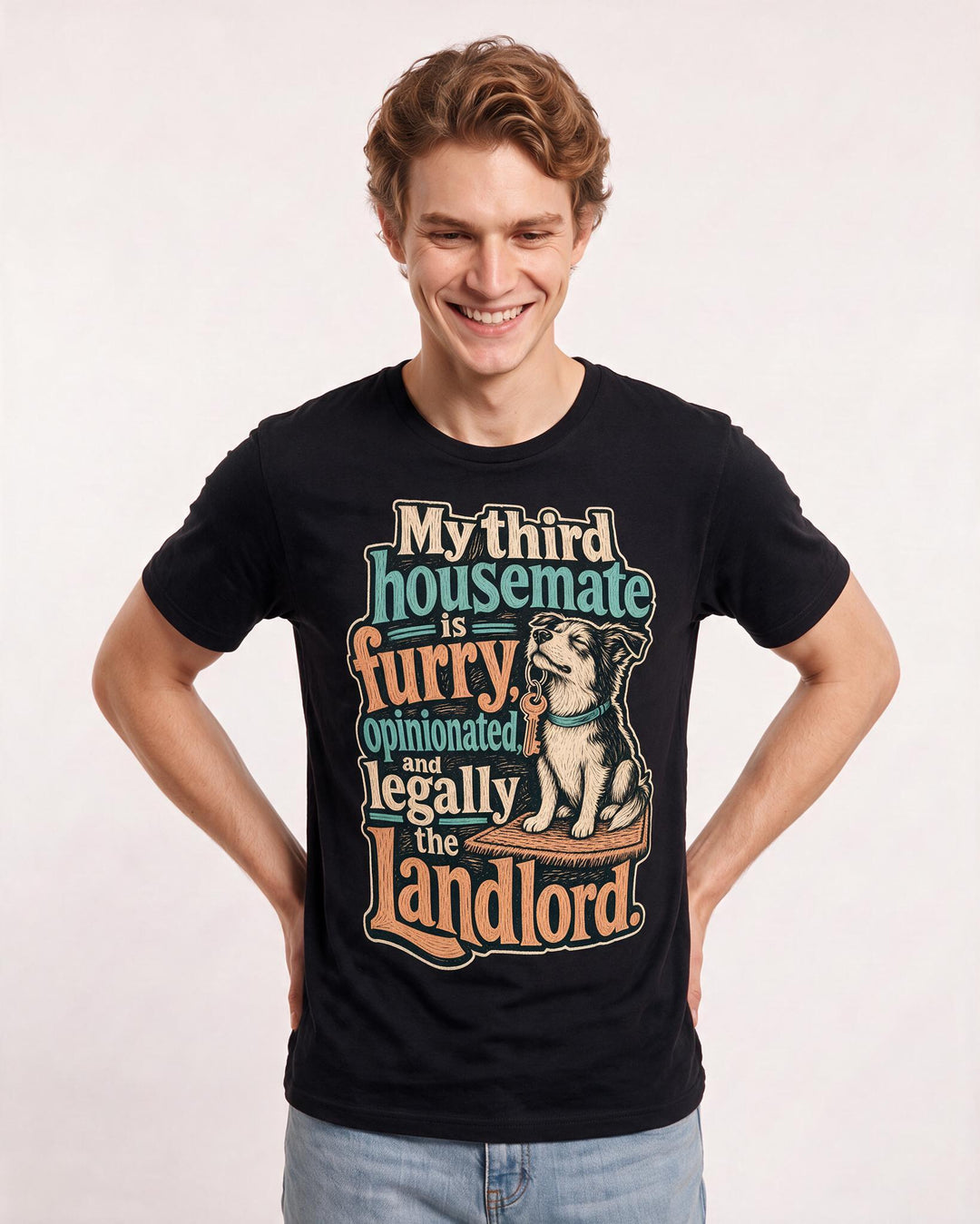 Cat Lover Black T-Shirt for Men – Everyday Expression Graphic Tee product image 3