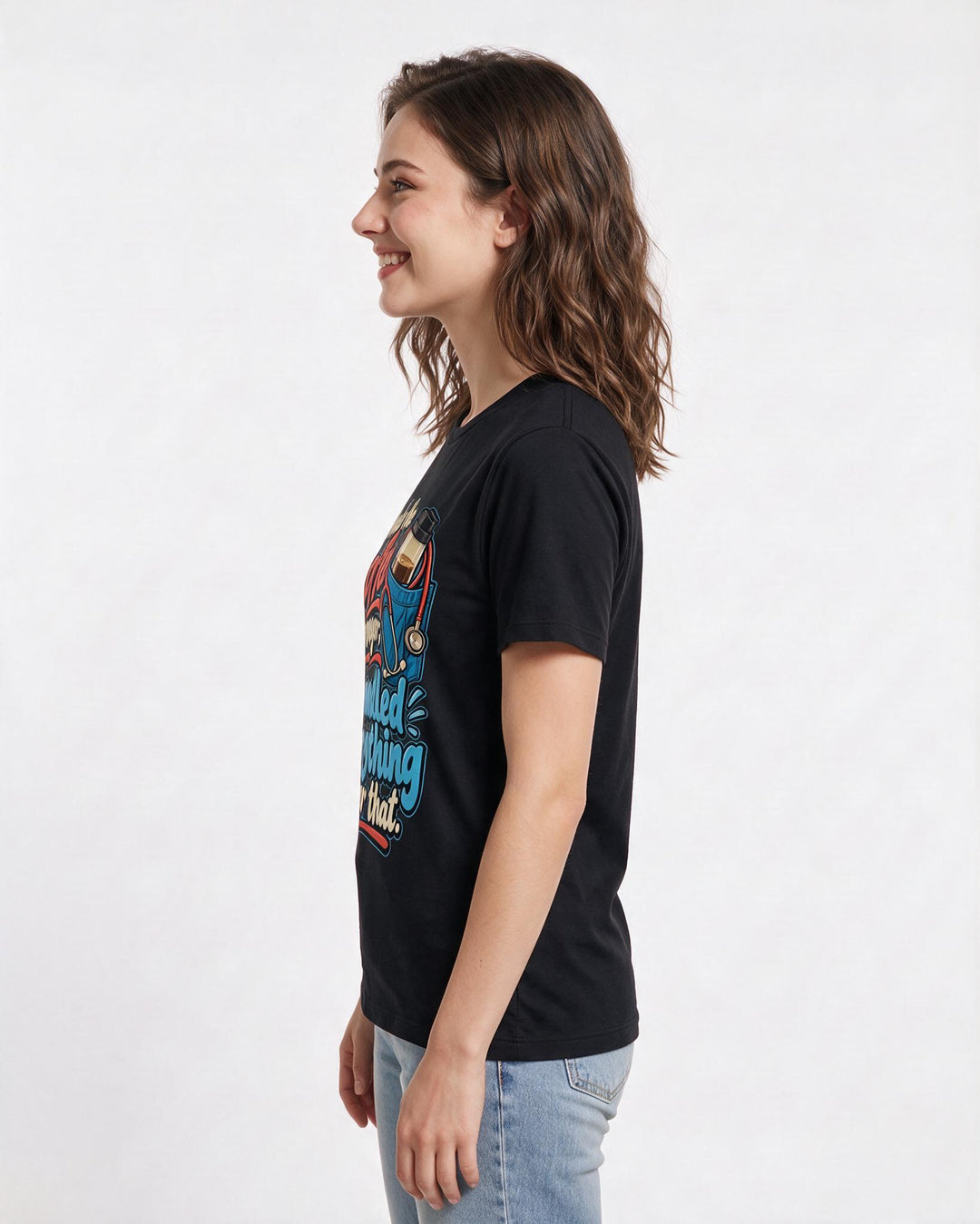 Nurse Black T-Shirt for Women – Nursing Life Graphic Tee product image 2