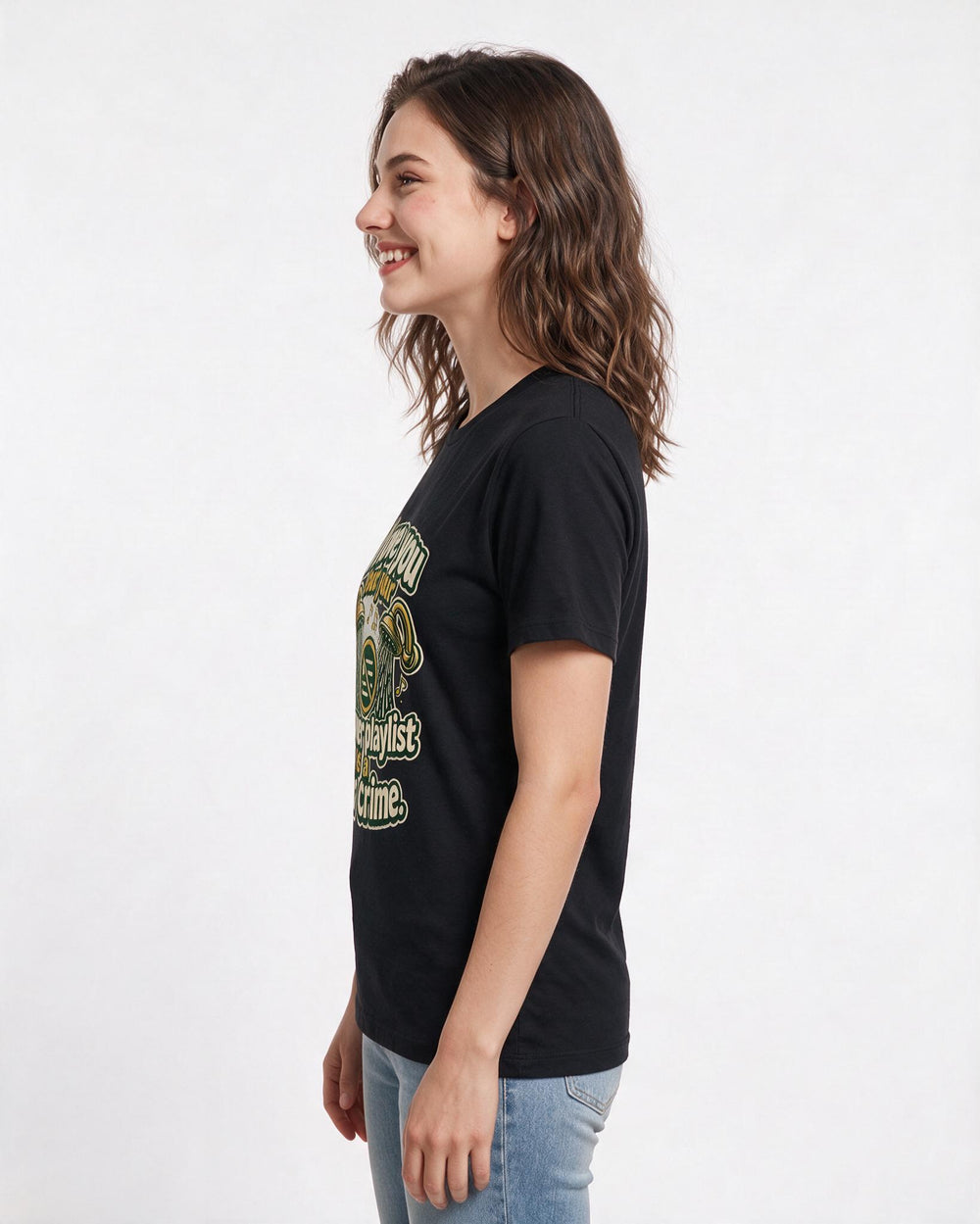 Funny Couples Women's Black T-Shirt – I love you but your shower playlist is product image 2