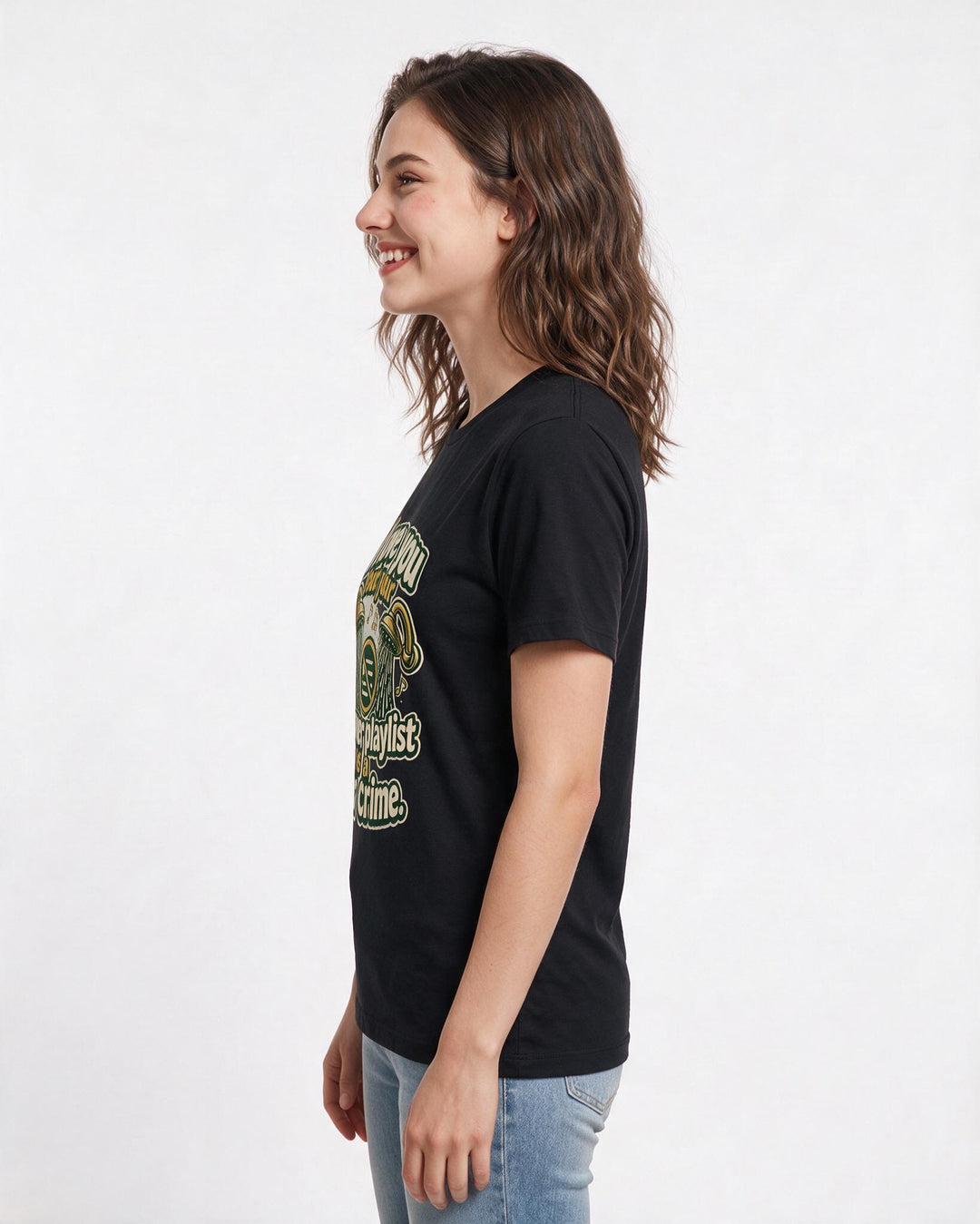 Funny Couples Women's Black T-Shirt – I love you but your shower playlist is product image 2