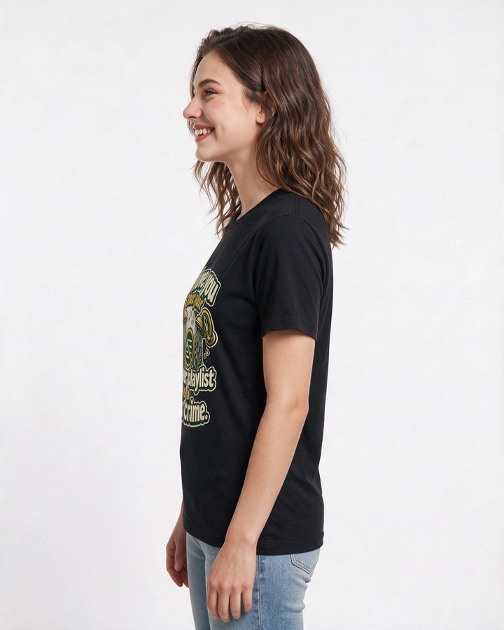 Funny Couples Women's Black T-Shirt – I love you but your shower playlist is product image 2