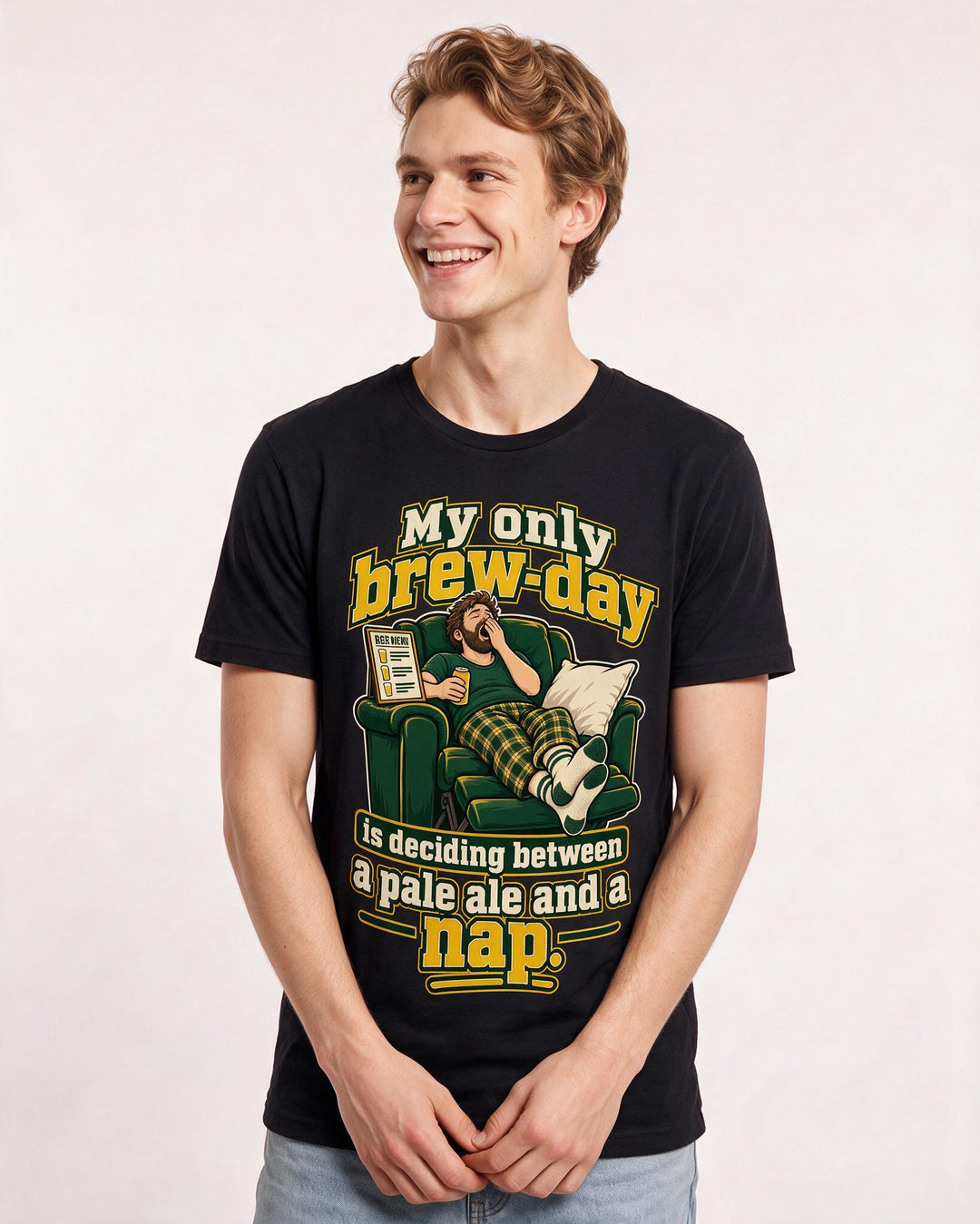Beer Black T-Shirt for Men – Everyday Expression Graphic Tee product image 1