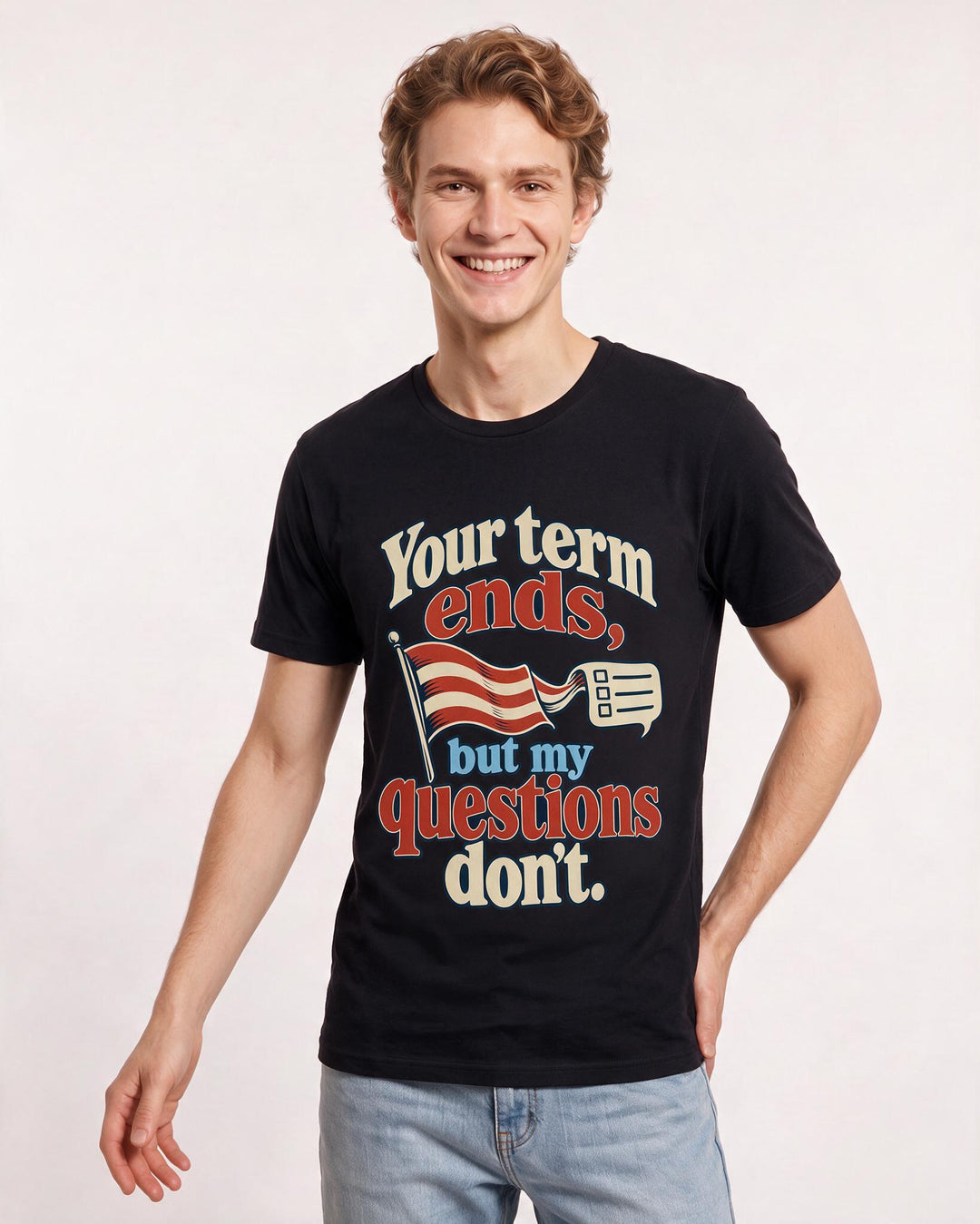 Political Statement Black T-Shirt for Men – Everyday Expression Graphic Tee product image 1