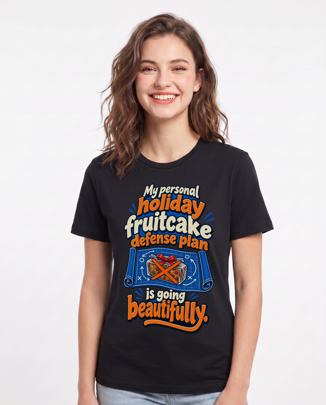 Christmas Black T-Shirt for Women – Holiday Theme Graphic Tee product image 3