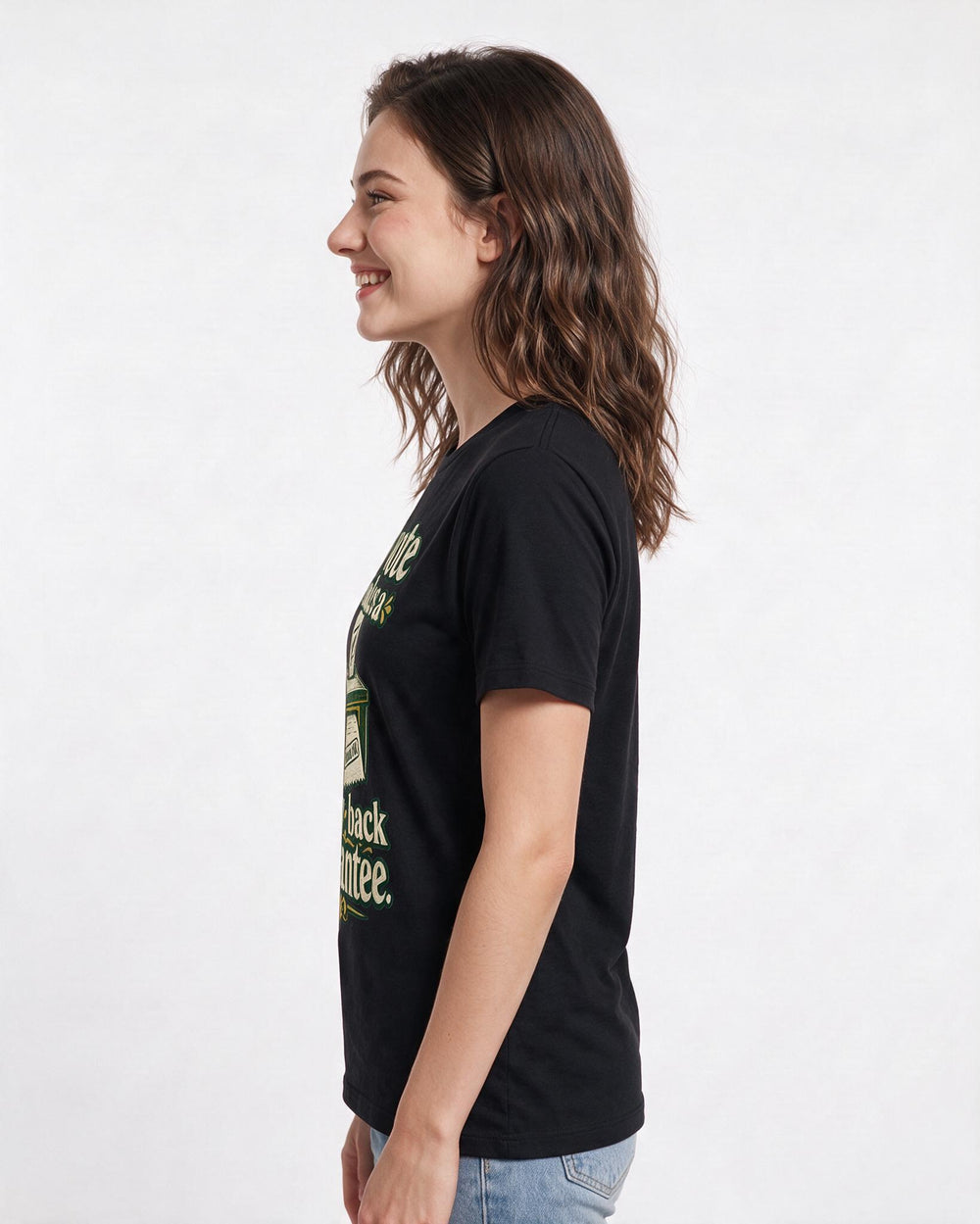 Political Statement Women's Black T-Shirt – My vote includes a money-back guarantee. product image 2