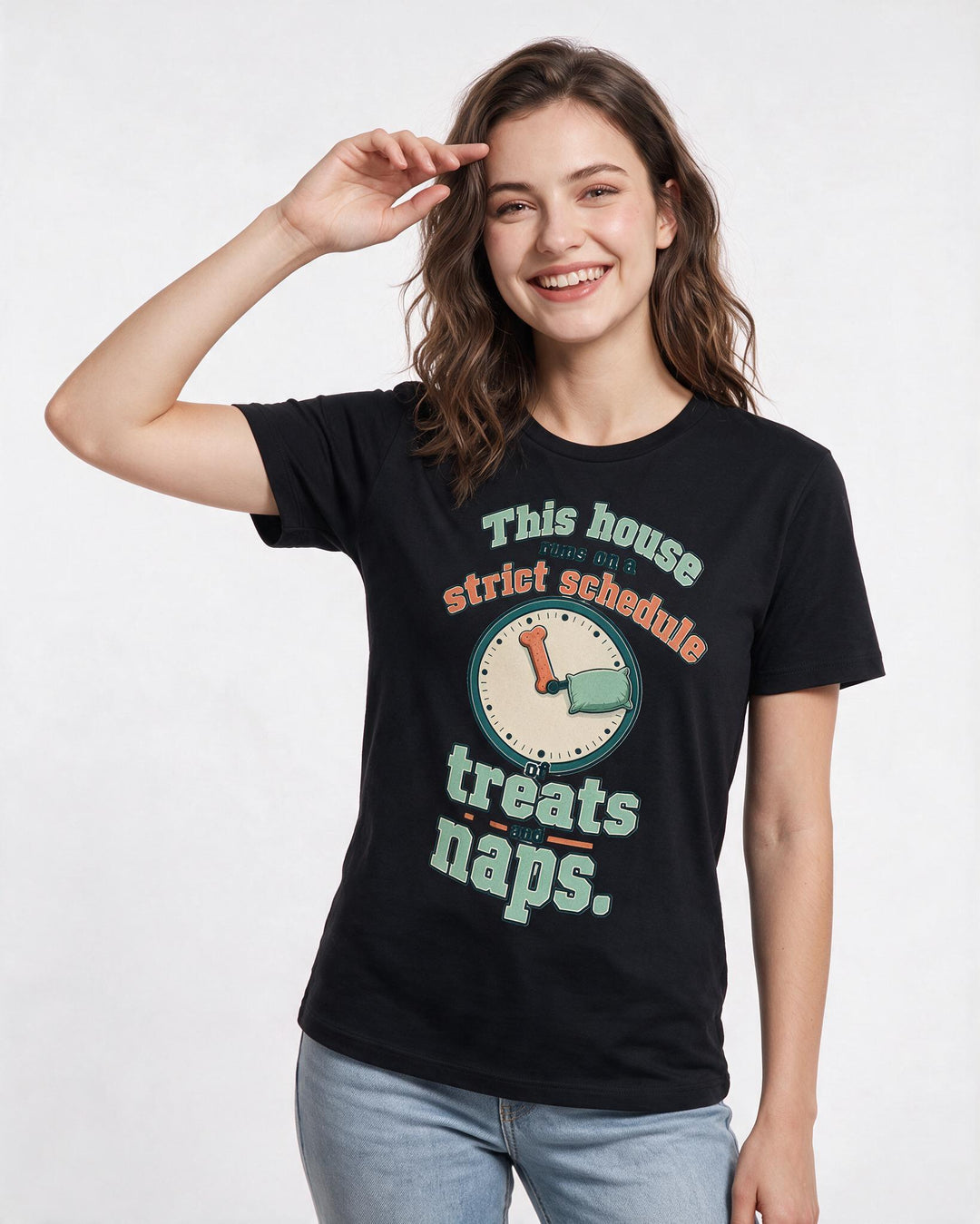 Cat Lover Black T-Shirt for Women – Everyday Expression Graphic Tee product image 1