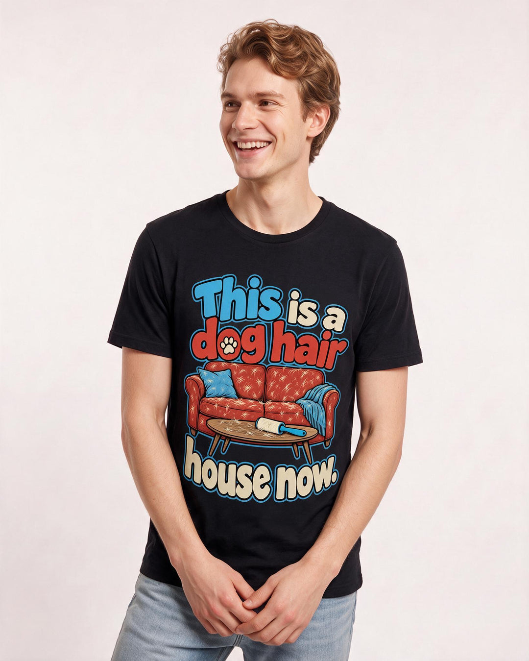 Cat Lover Black T-Shirt for Men – Everyday Expression Graphic Tee product image 1