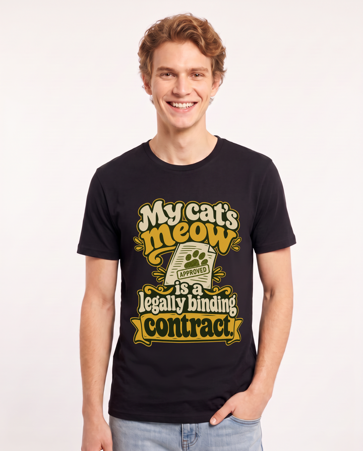 Cat Lover Black T-Shirt for Men – Everyday Expression Graphic Tee product image 3