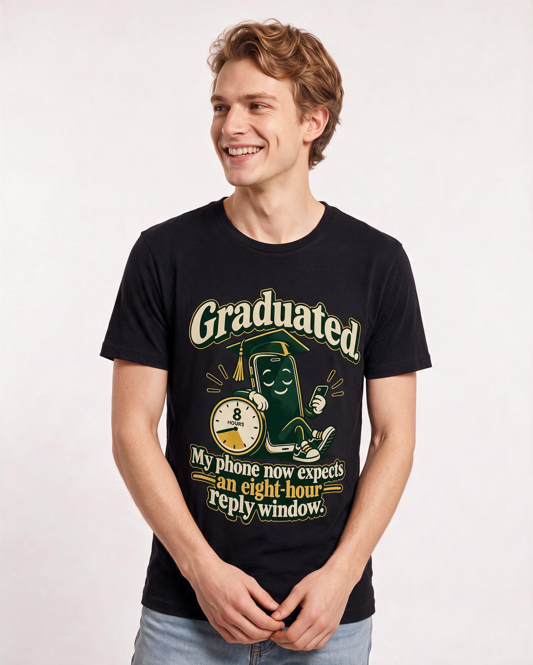 Graduation Black T-Shirt for Men – Everyday Expression Graphic Tee product image 1