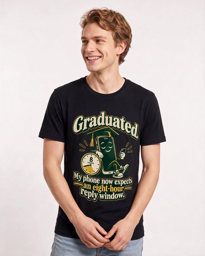Graduation Black T-Shirt for Men – Everyday Expression Graphic Tee product image 1