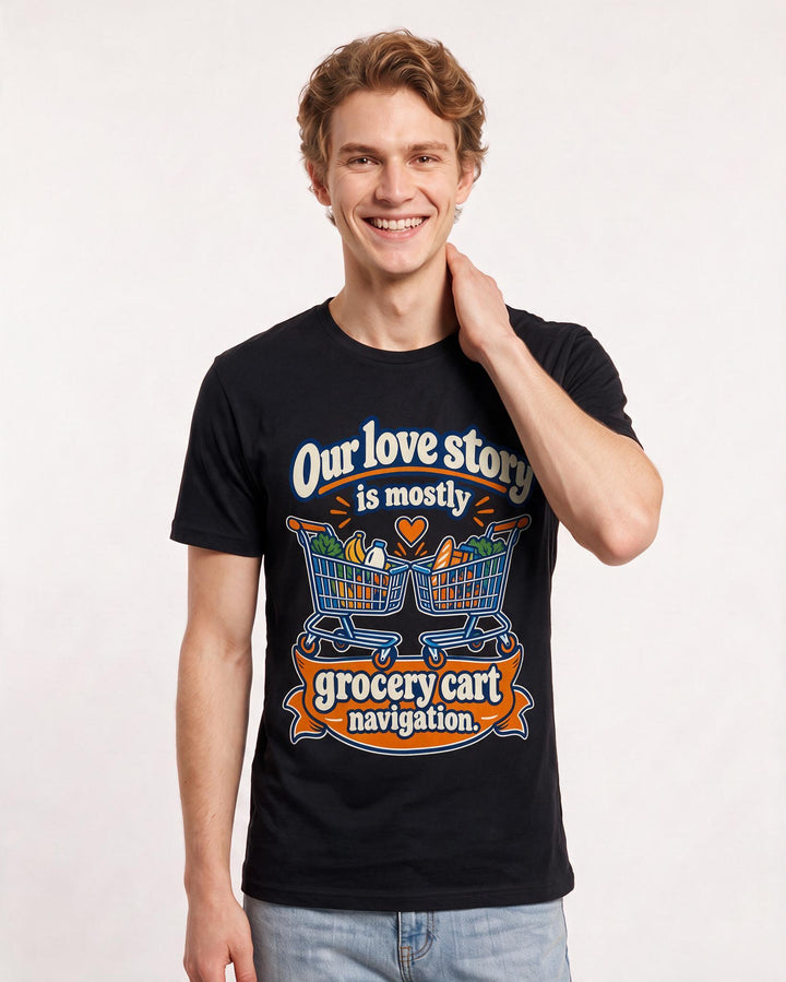 Couples Black T-Shirt for Men – Everyday Expression Graphic Tee product image 1