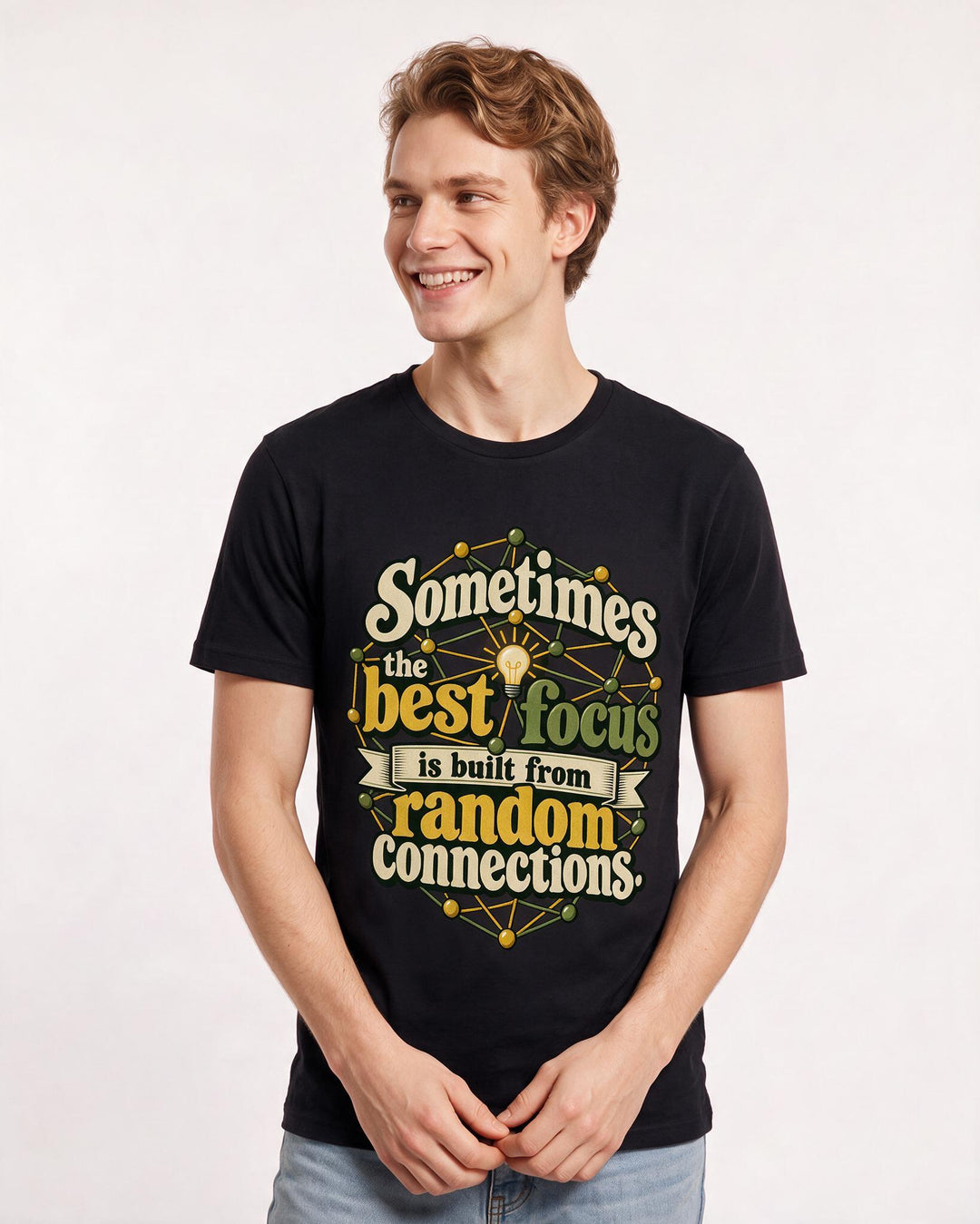 Neurodiversity Black T-Shirt for Men – Everyday Expression Graphic Tee product image 1