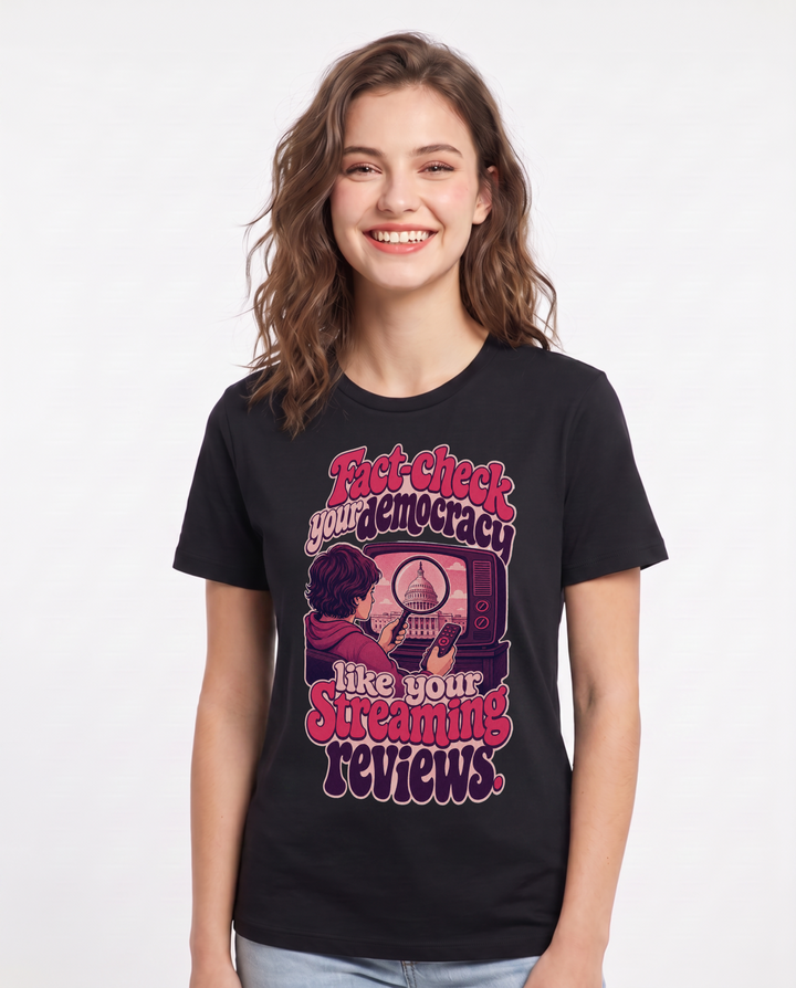 Political Statement Black T-Shirt for Women – Everyday Expression Graphic Tee product image 3