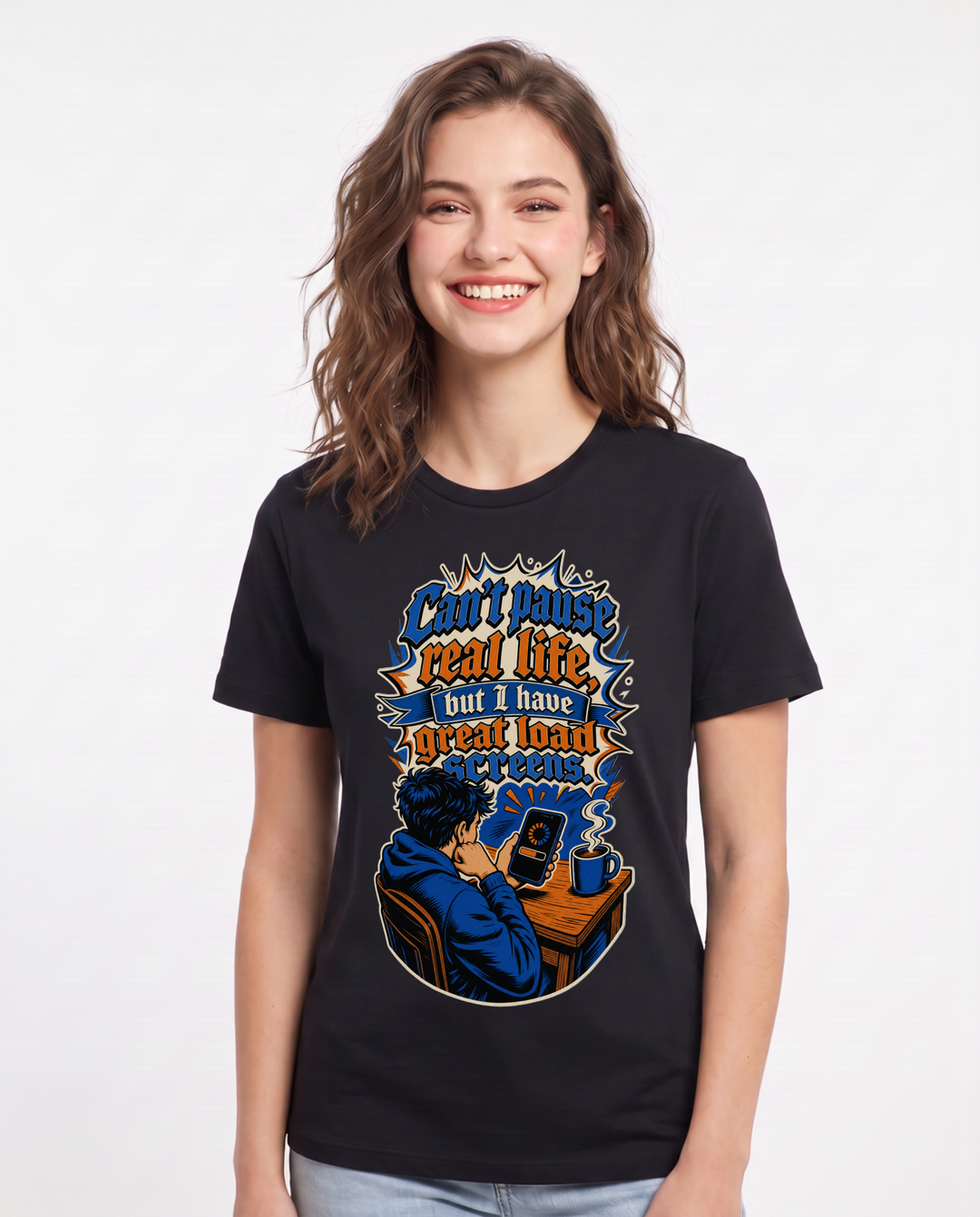 Gaming Black T-Shirt for Women – Game Night Graphic Tee product image 3