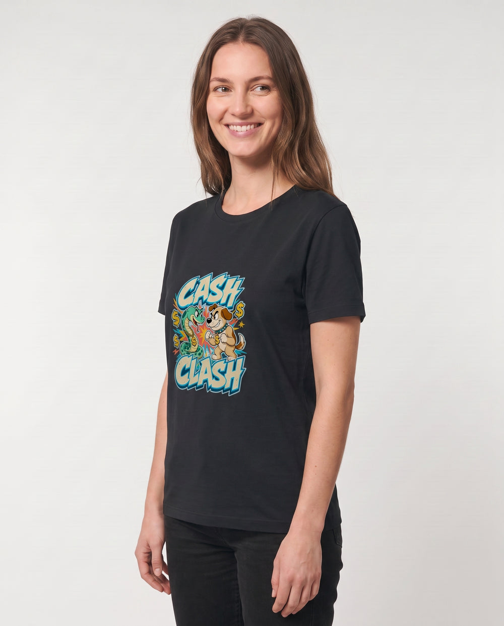 Cash Clash Black T-Shirt mockup 2