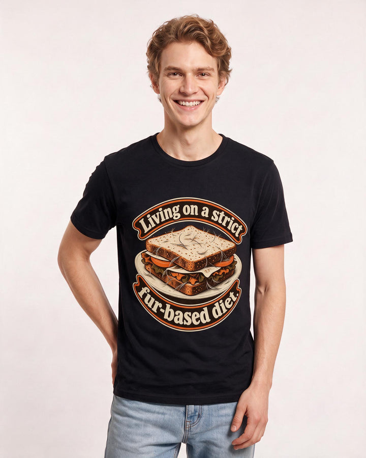 Cat Lover Black T-Shirt for Men – Everyday Expression Graphic Tee product image 1