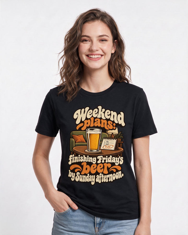 Beer Black T-Shirt for Women – Everyday Expression Graphic Tee product image 1