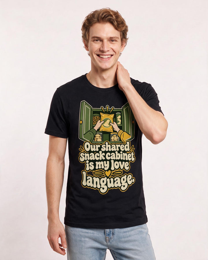 Couples Black T-Shirt for Men – Everyday Expression Graphic Tee product image 1
