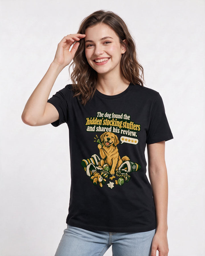 Christmas Black T-Shirt for Women – Holiday Theme Graphic Tee product image 1