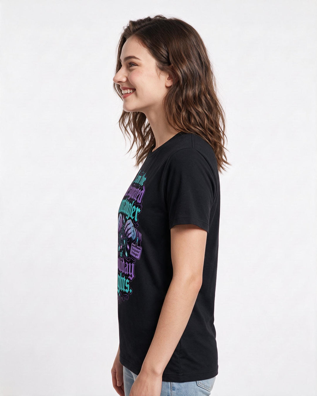Christmas Black T-Shirt for Women – Holiday Theme Graphic Tee product image 2