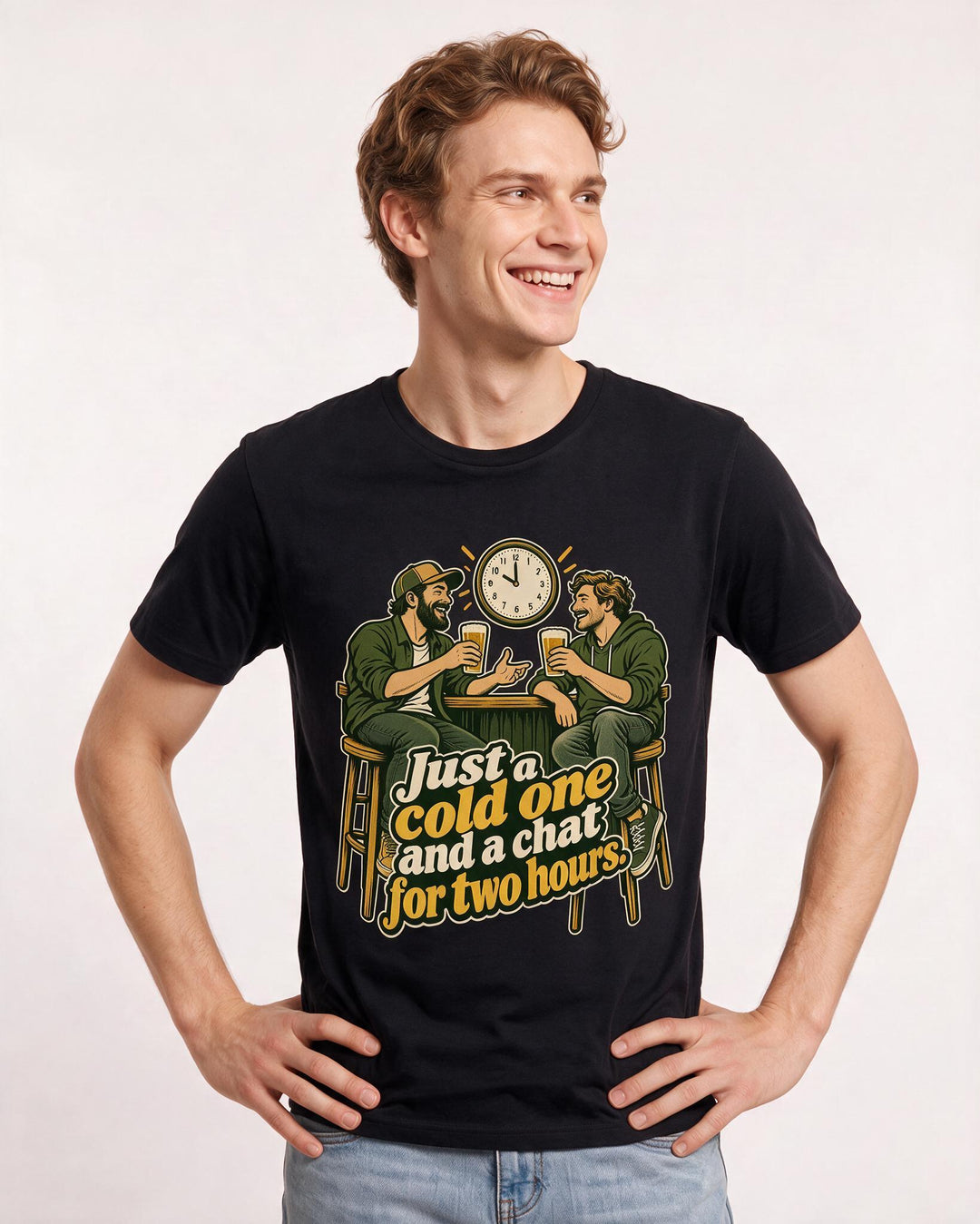 Beer Black T-Shirt for Men – Everyday Expression Graphic Tee product image 1