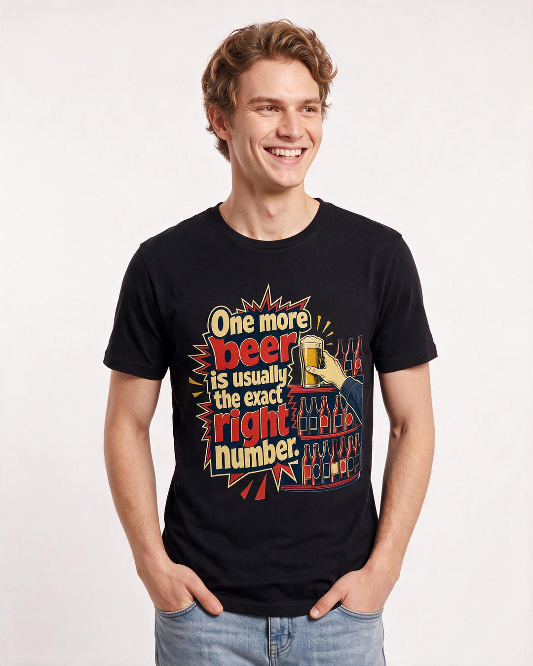 Beer Black T-Shirt for Men – Everyday Expression Graphic Tee product image 1
