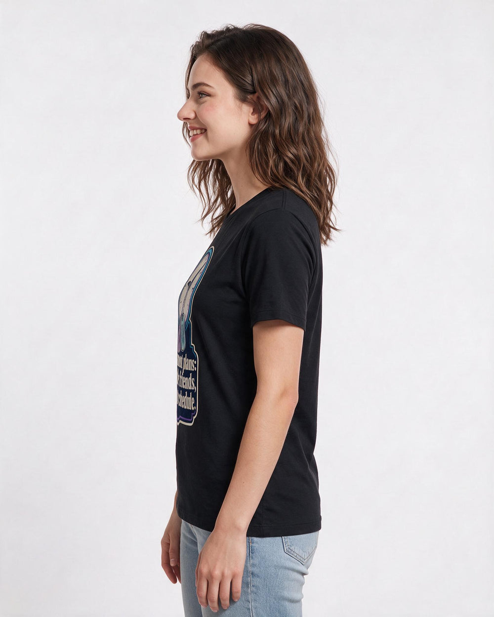 Veteran Women's Black T-Shirt – Retirement plans: find the friends, keep the schedule. product image 2
