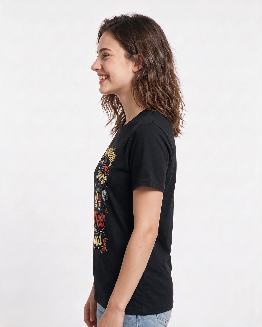 Nurse Black T-Shirt for Women – Nursing Life Graphic Tee product image 2