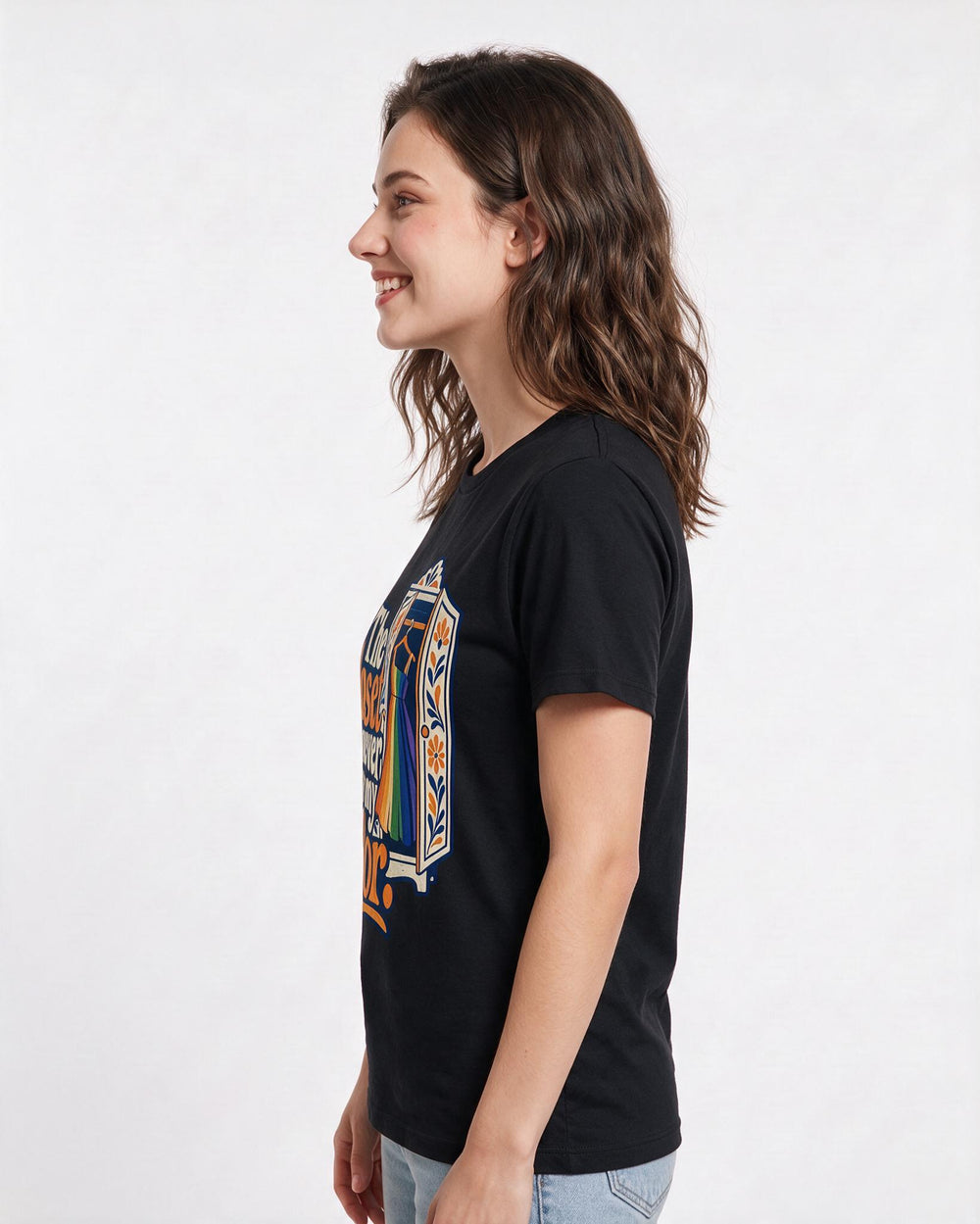 Pride Black T-Shirt for Women – Everyday Expression Graphic Tee product image 2