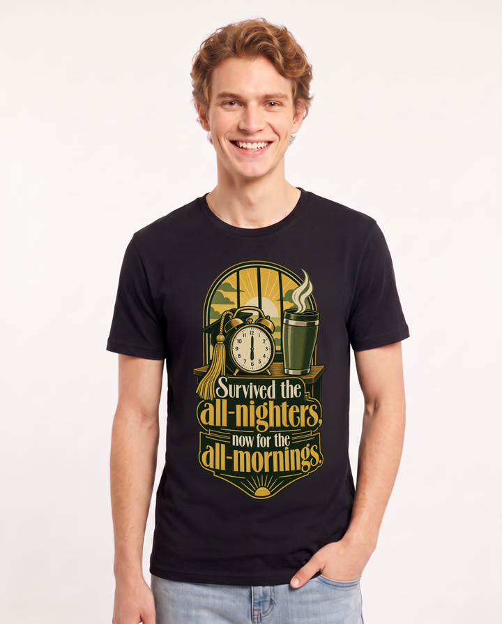 Graduation Black T-Shirt for Men – Everyday Expression Graphic Tee product image 3