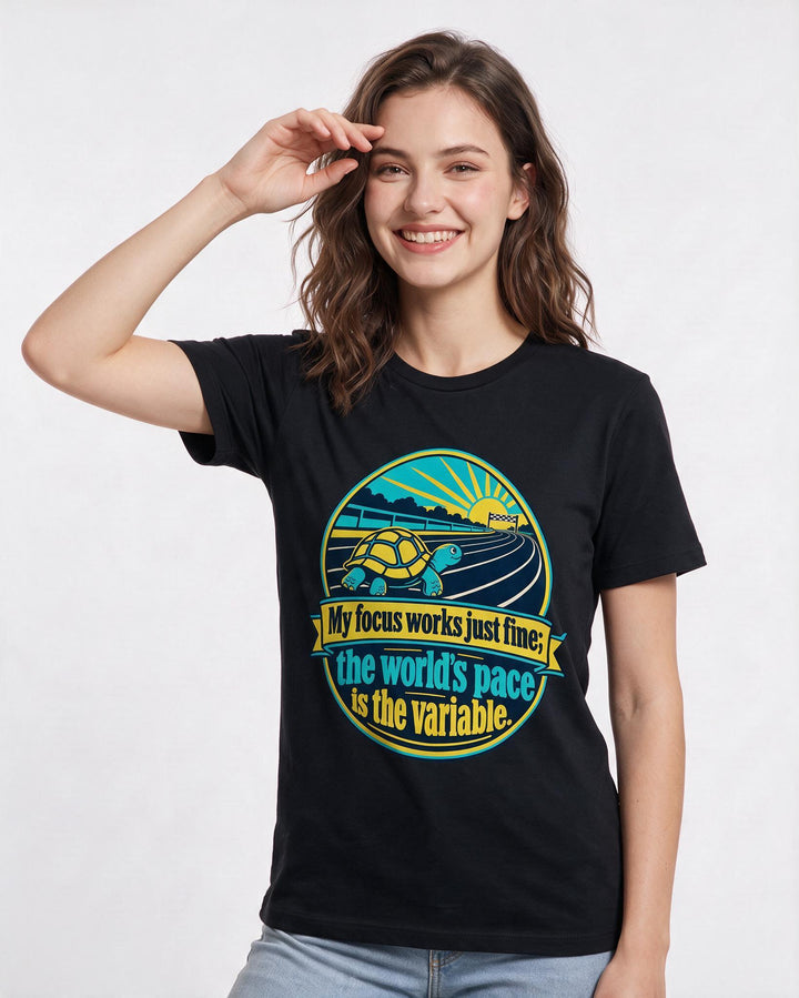 Neurodiversity Black T-Shirt for Women – Everyday Expression Graphic Tee product image 1