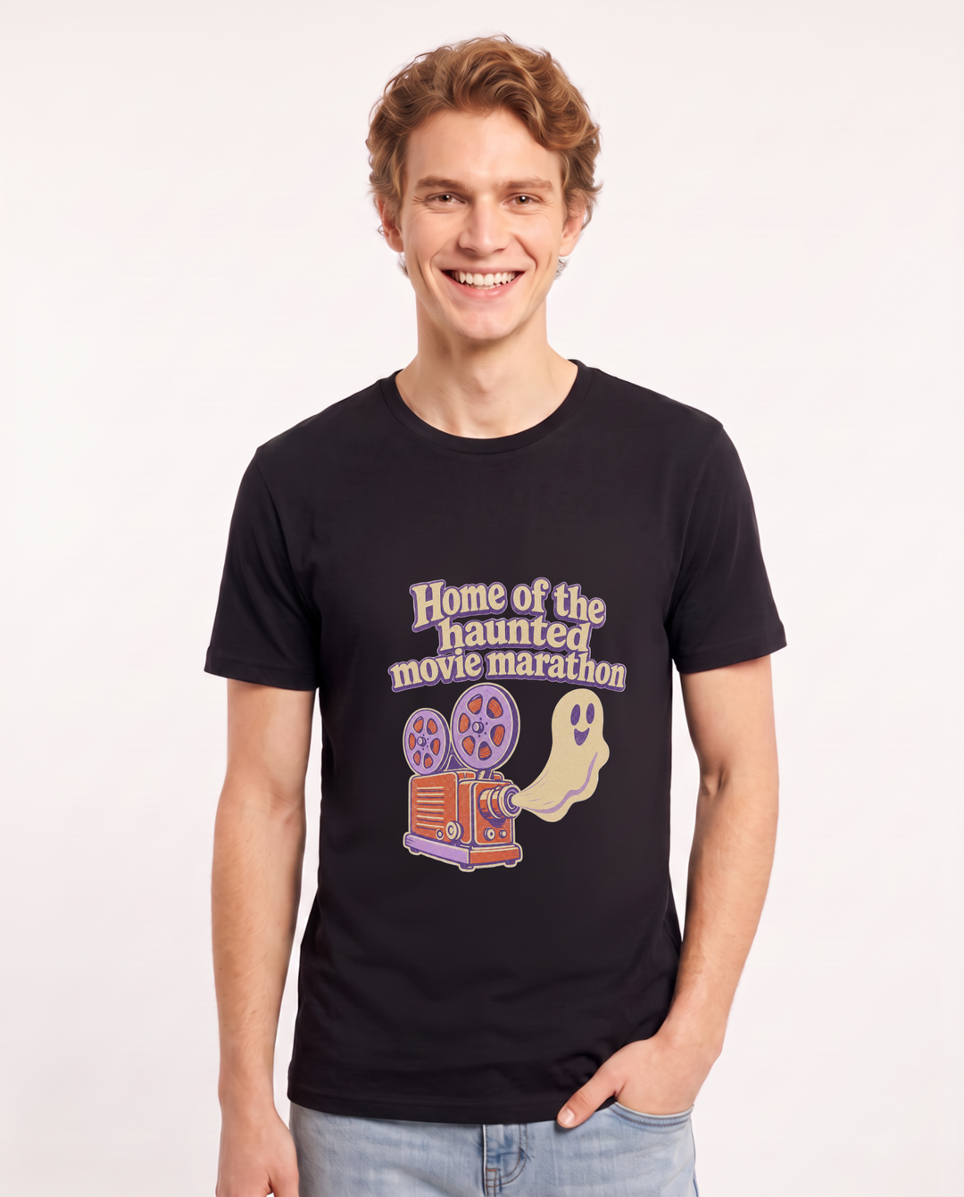 Home of the haunted movie marathon - Men's Black T-Shirt product image 2