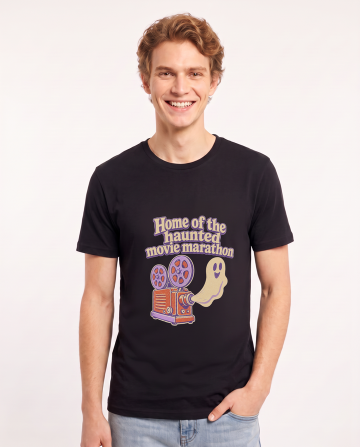 Home of the haunted movie marathon - Men's Black T-Shirt product image 2