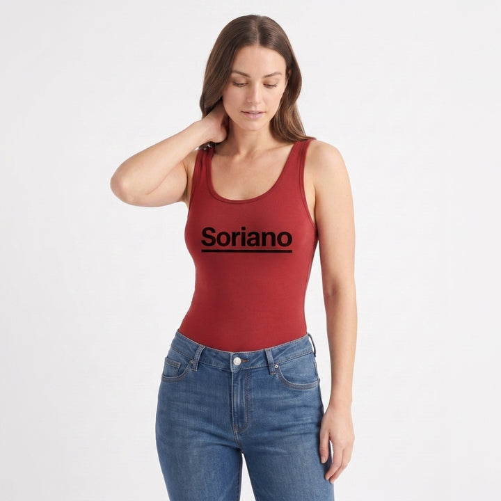 Round Neck Sleeveless Round-Neck Tank Bodysuit mockup 3
