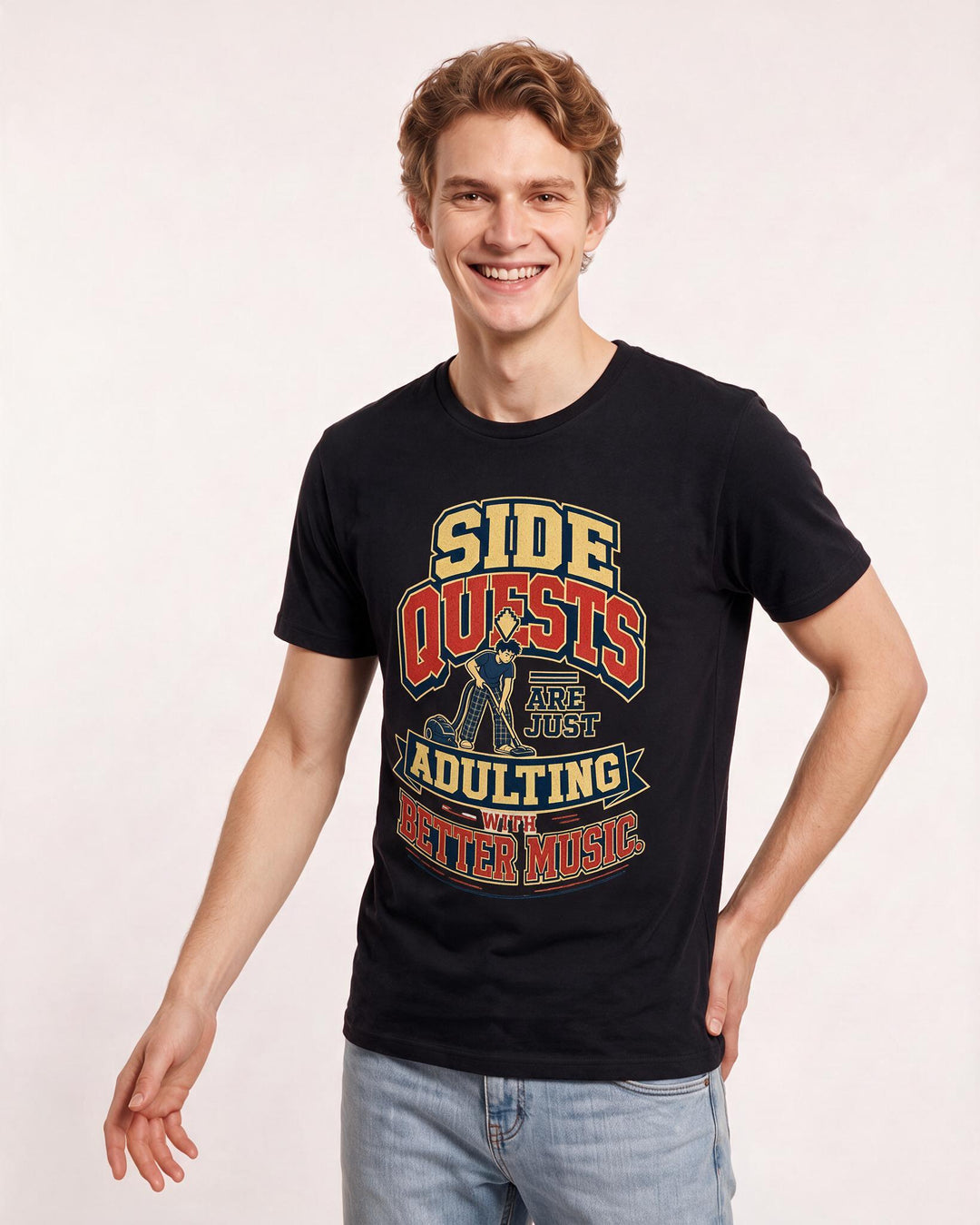 Gaming Black T-Shirt for Men – Game Night Graphic Tee product image 1