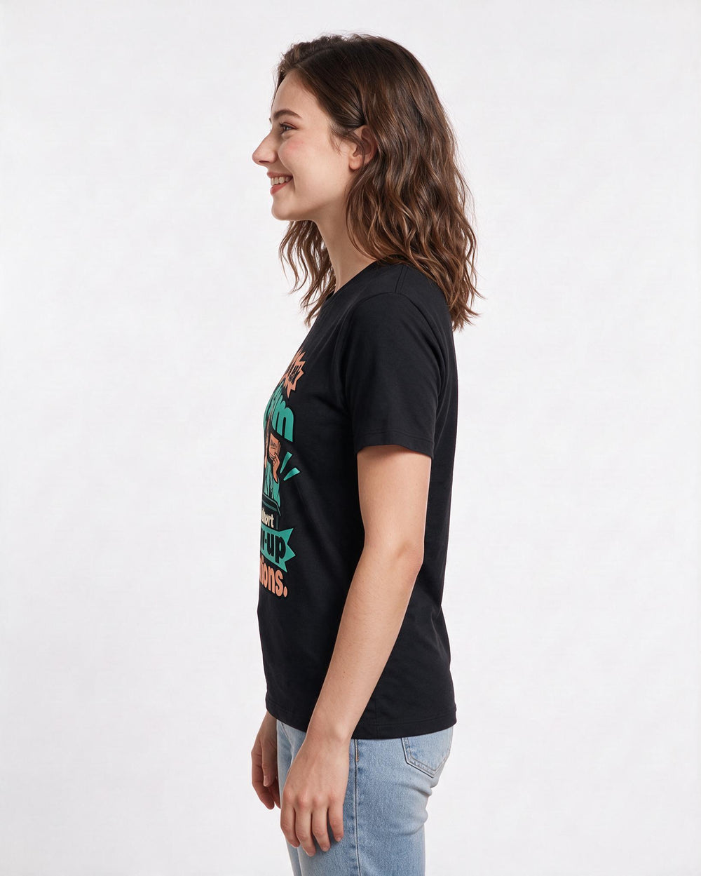 Political Statement Black T-Shirt for Women – Everyday Expression Graphic Tee product image 2