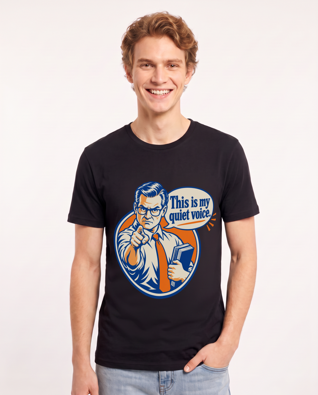 Teacher Black T-Shirt for Men – Everyday Expression Graphic Tee product image 3