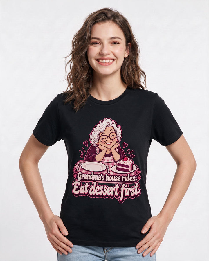 Grandparent Black T-Shirt for Women – Everyday Expression Graphic Tee product image 1