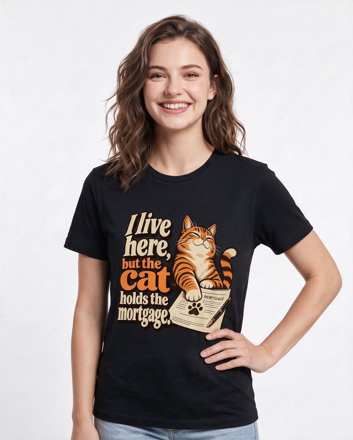 Cat Lover Black T-Shirt for Women – Everyday Expression Graphic Tee product image 1