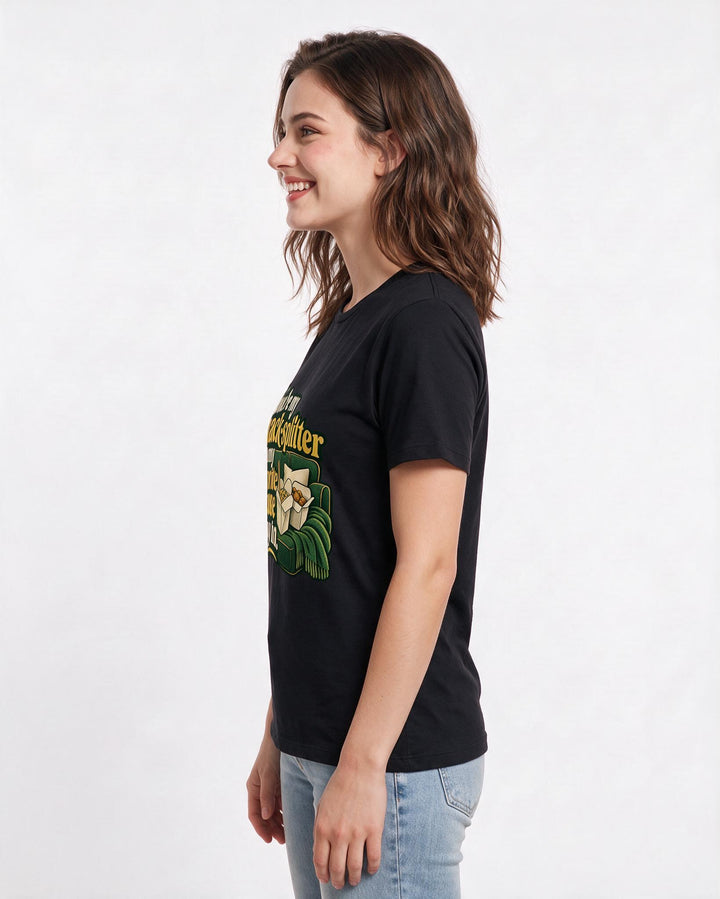 Couples Black T-Shirt for Women – Everyday Expression Graphic Tee product image 2